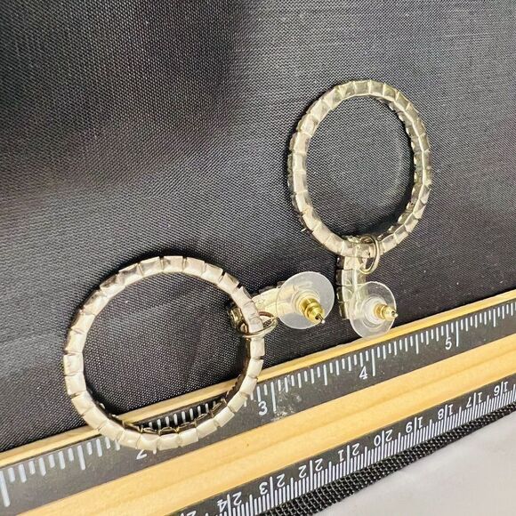 Huge Vintage Rhinestone Earrings Runway Diva Sparkling Fancy Drop Silver 1192 - Picture 8 of 9